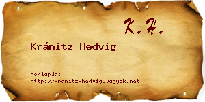 Kránitz Hedvig névjegykártya